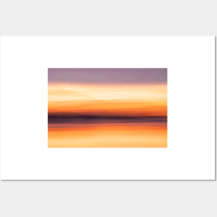 Abstract coastal theme using long exposure for intense color background with orange hue Posters and Art